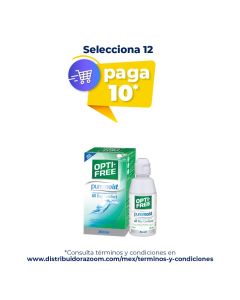  Solución de cuidado para lentes de contacto Opti-Free Puremoist de 90ml, que limpia, desinfecta y humecta las lentes de contacto suaves para una sensación de comodidad duradera.